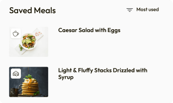 Save and Re-Use Frequent Meals